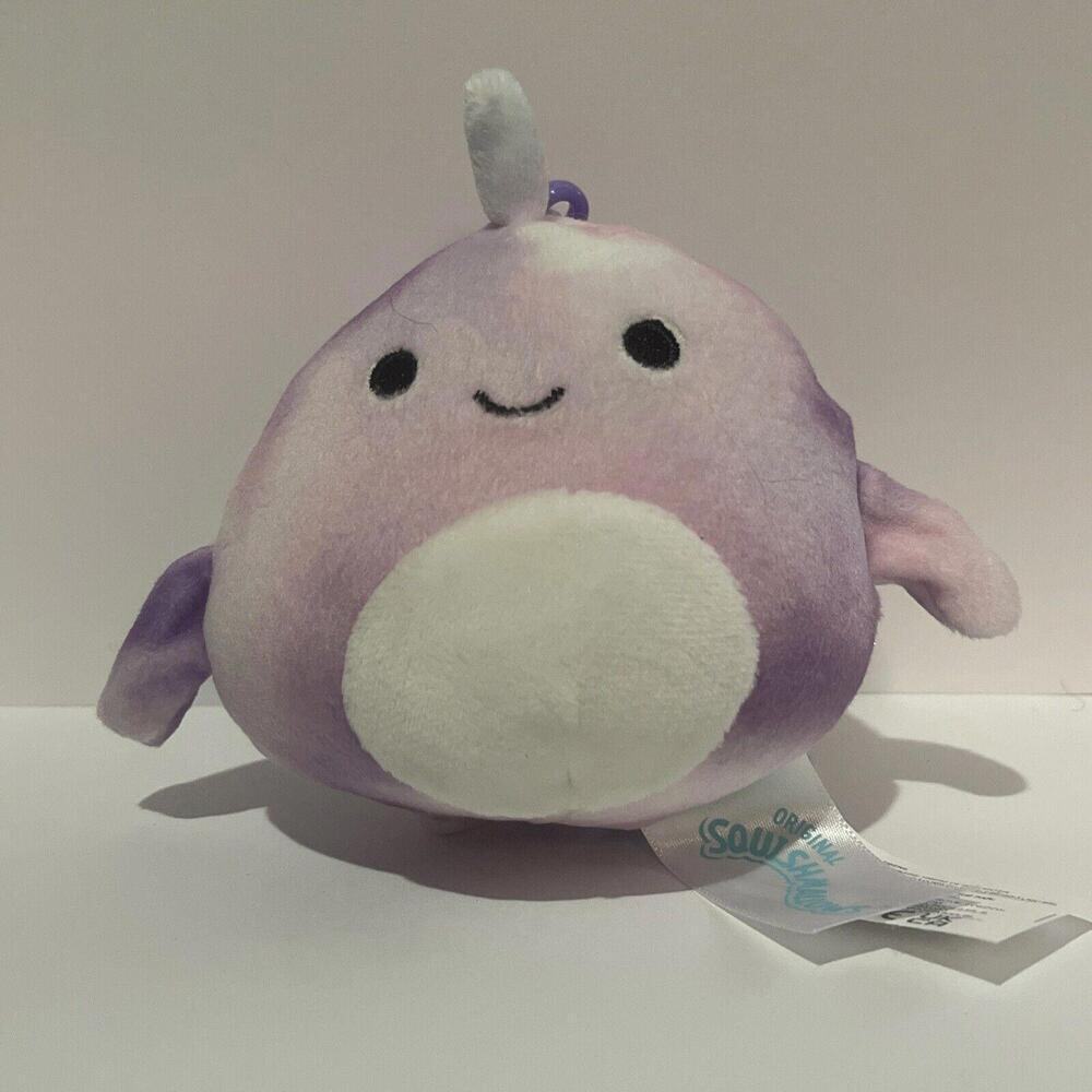 NEW 3.5” “Nabila the Narwhal” Kellytoy Squishmallows Plush Clip-On!